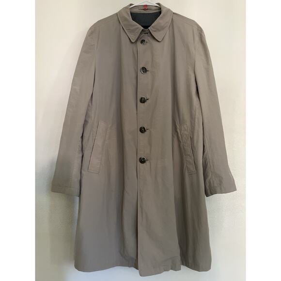 Herno Lightweight Rain Trench Coat Men 54 Tan Outdoor Retro